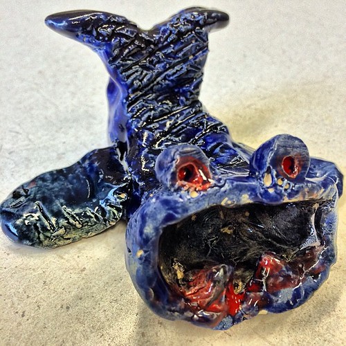 Big Mouth Fish by one of my Clay Club students #fish #ceramics #art #studentart