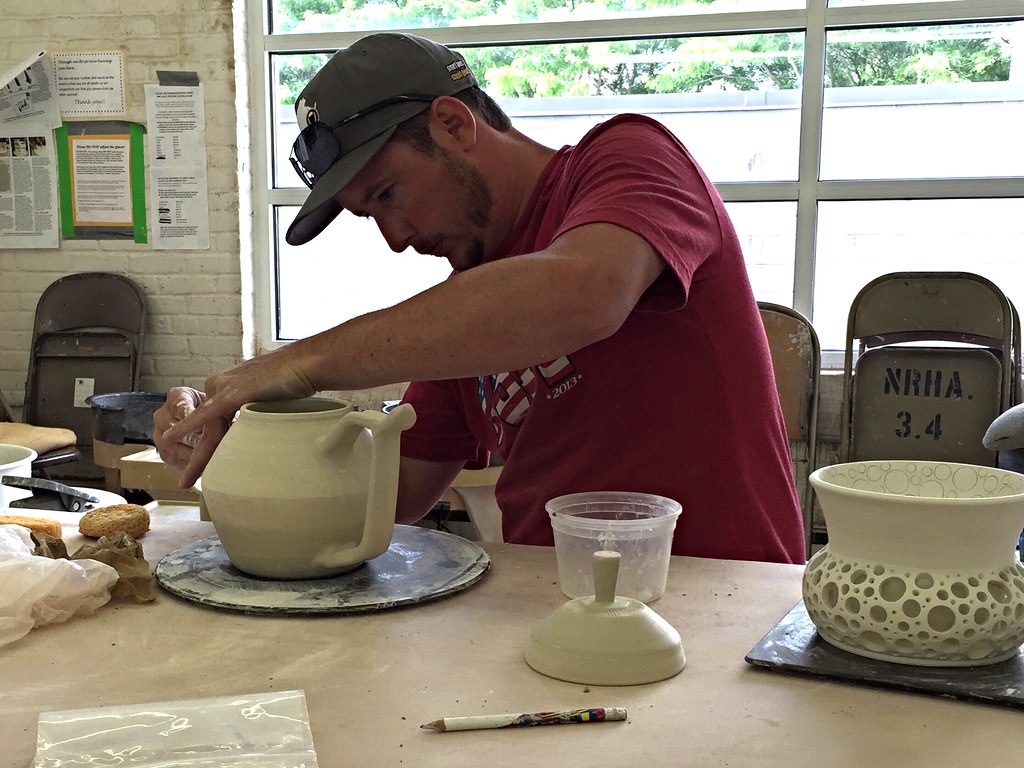 Loren - he is here for only a couple of weeks longer and the back to Texas. He has been in my pottery classes for over half a years. He is a very talented potter. We all will miss him.