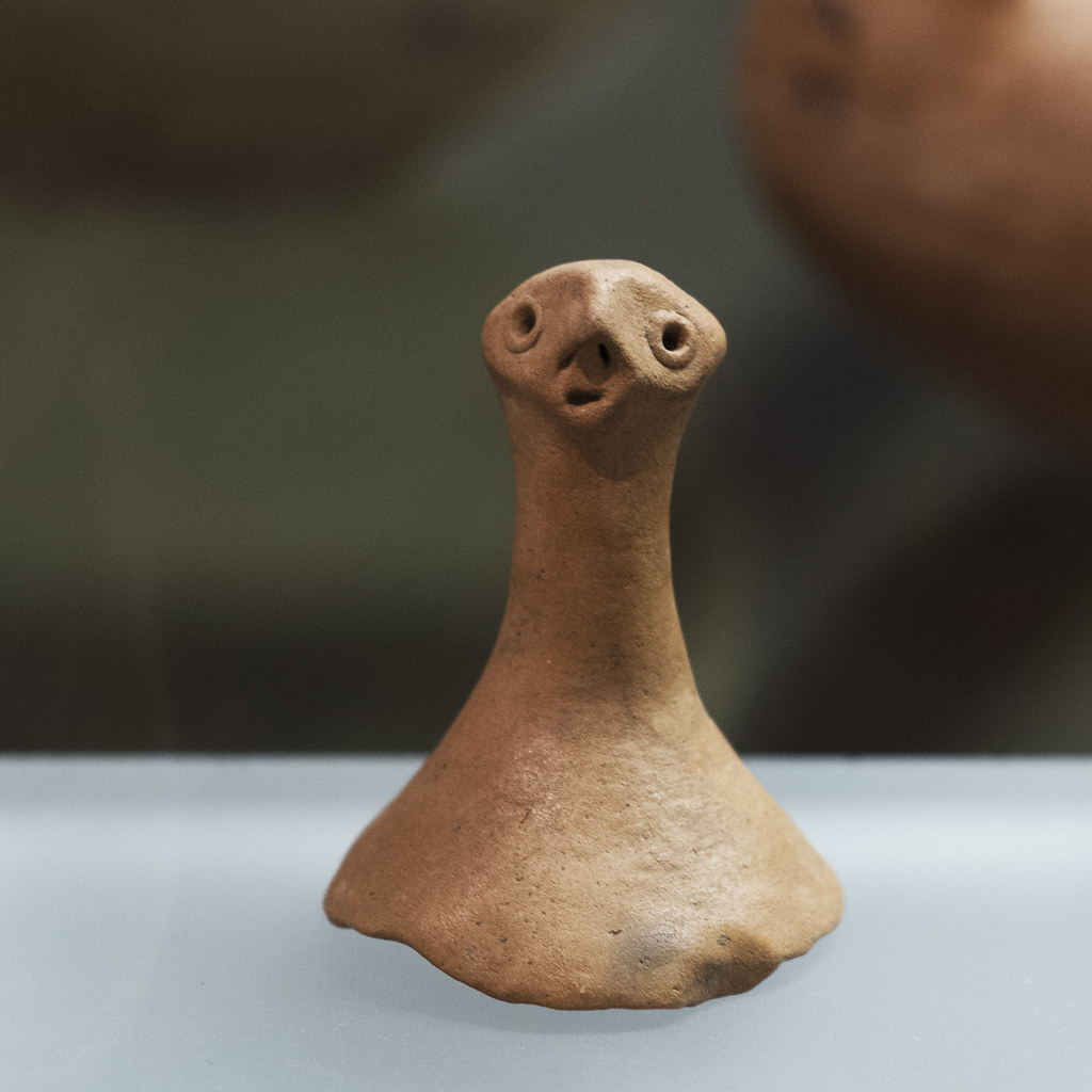 Anthropomorphic element from a ceramic lid or figurine, from Torre del Mordillo