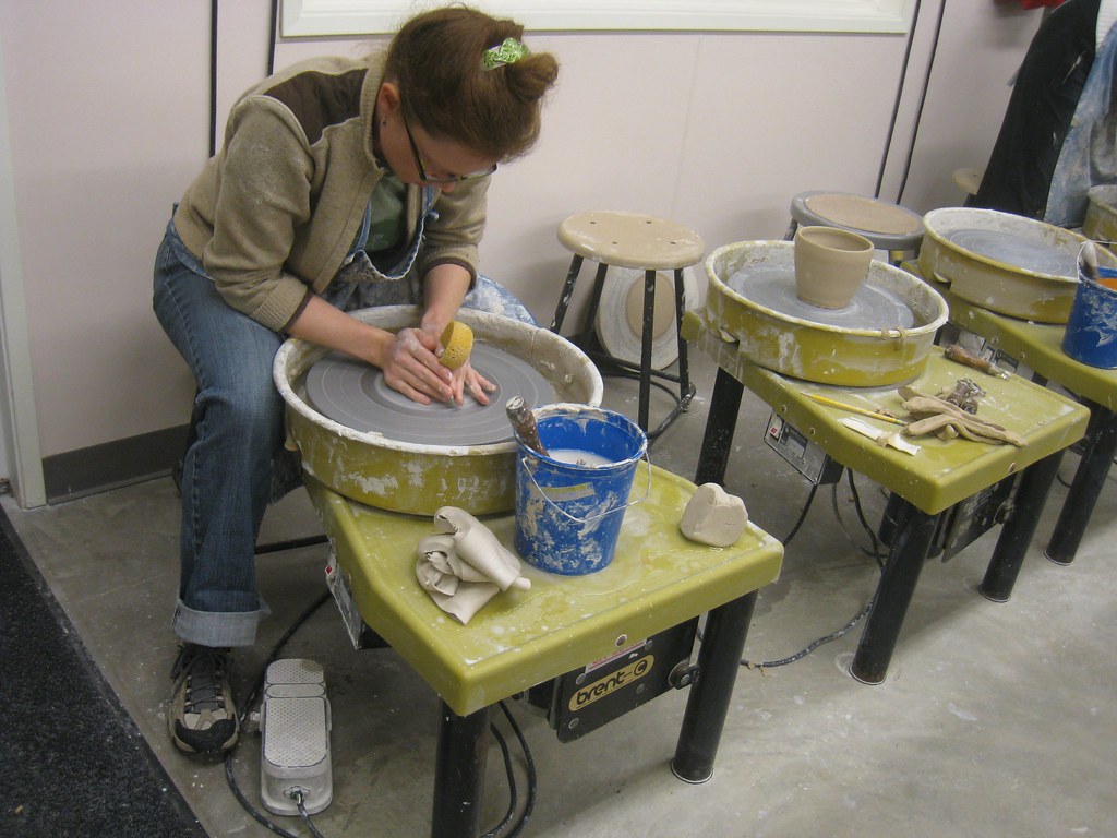 centering the clay on the wheel