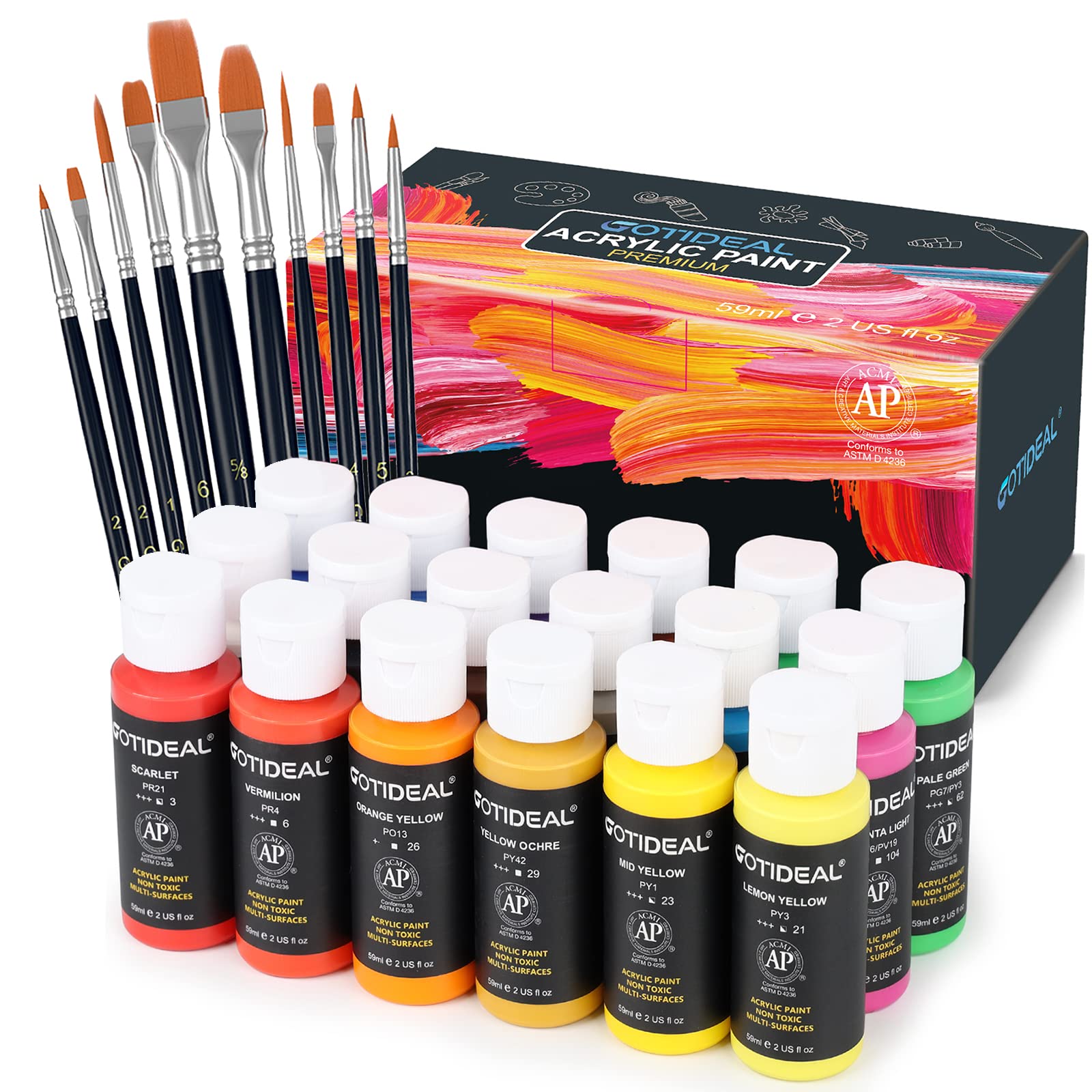 GOTIDEAL Acrylic Pigments Painters Ceramic