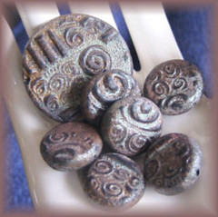 Polymer Clay Raku Swirl Beads