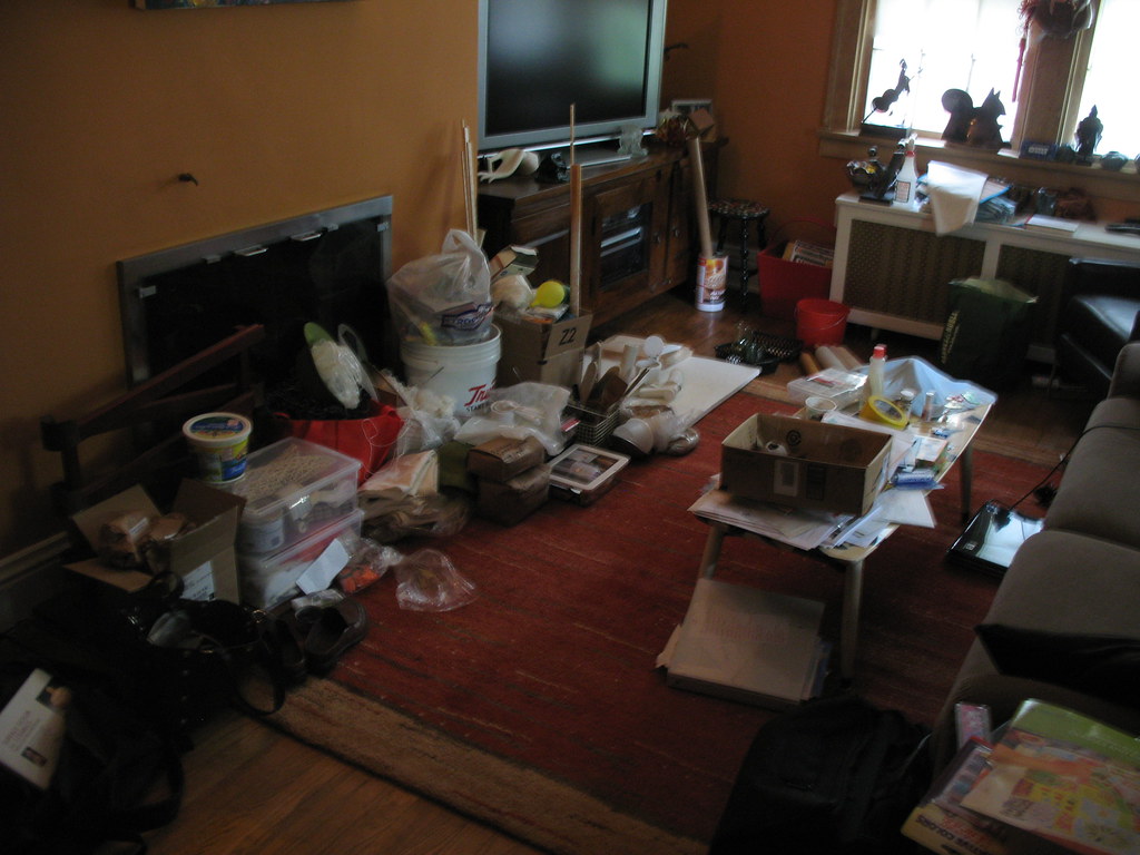 uh oh, handbuilding takes over the living room