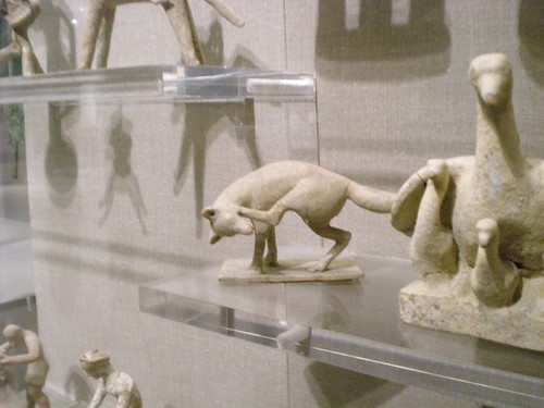 hand formed clay statuettes