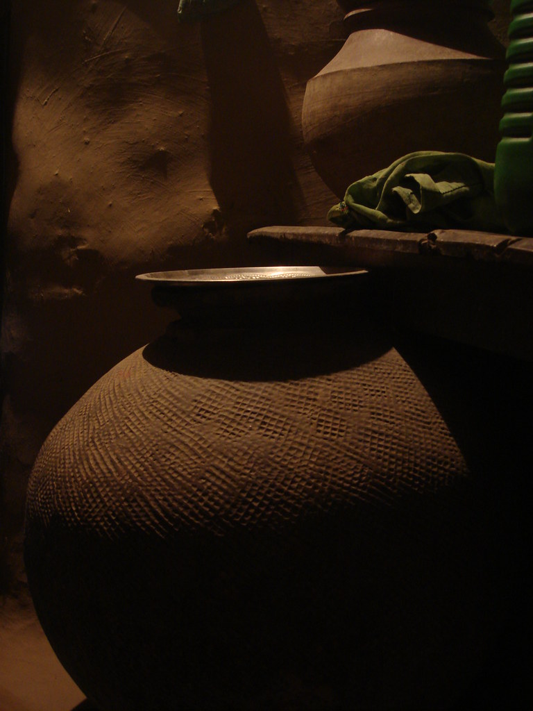 Clay storage pots in India