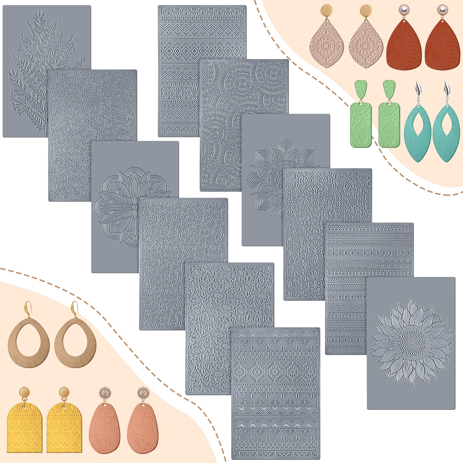 DoubleFill Polymer Texture Embossing Earrings