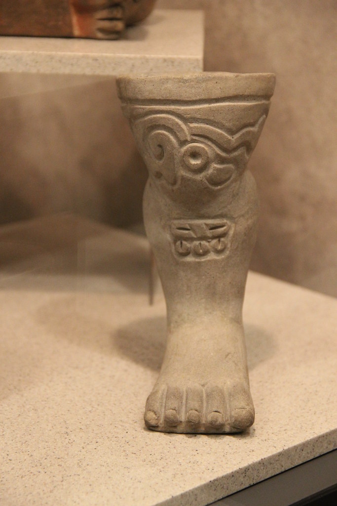 Zapotec Ceramic Foot Vase, Monte Alban III