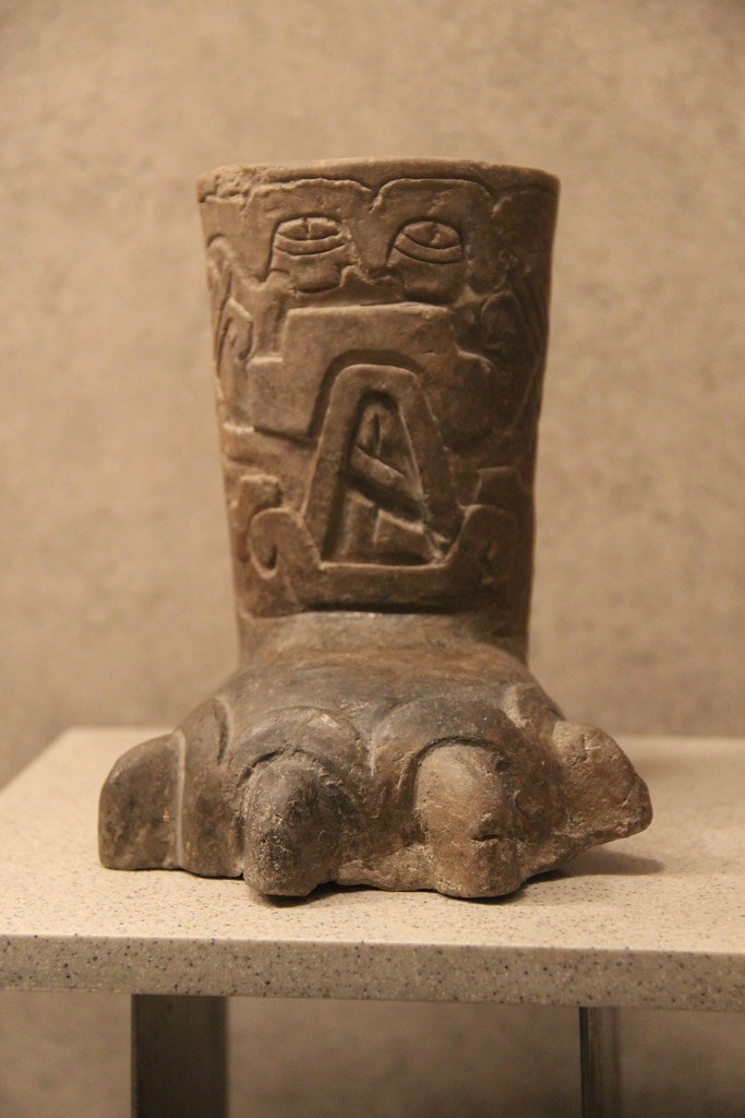 Zapotec Ceramic Foot Vase, Monte Alban III
