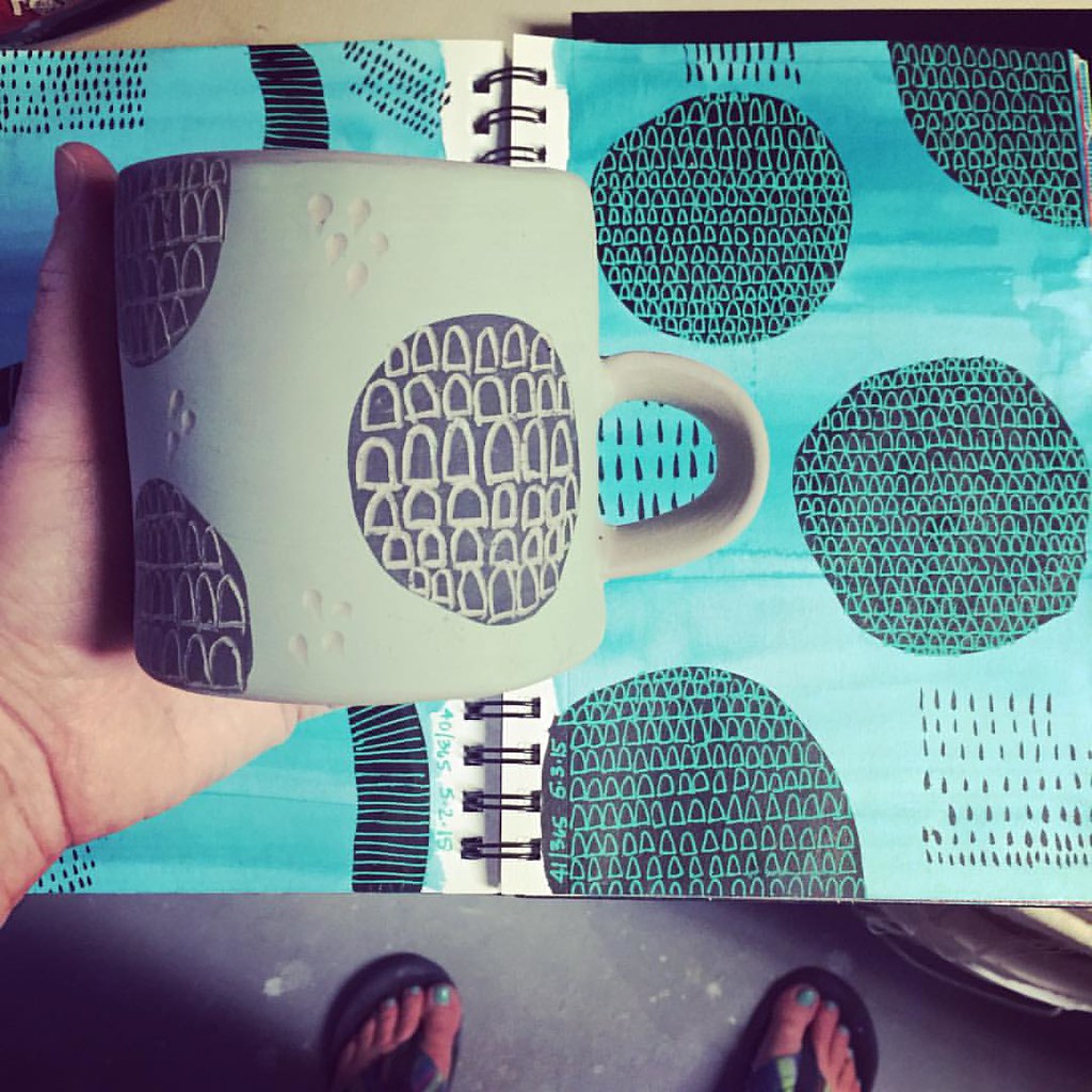 It's gonna be a long night! #sketchtopot #ceramics #pottery #sgraffito